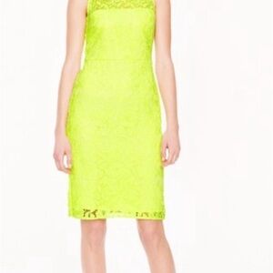 J. Crew Neon Yellow Lace Dress